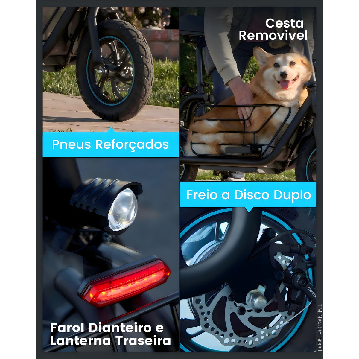 Nex.On MultiRide26 painel LED e modos de condução